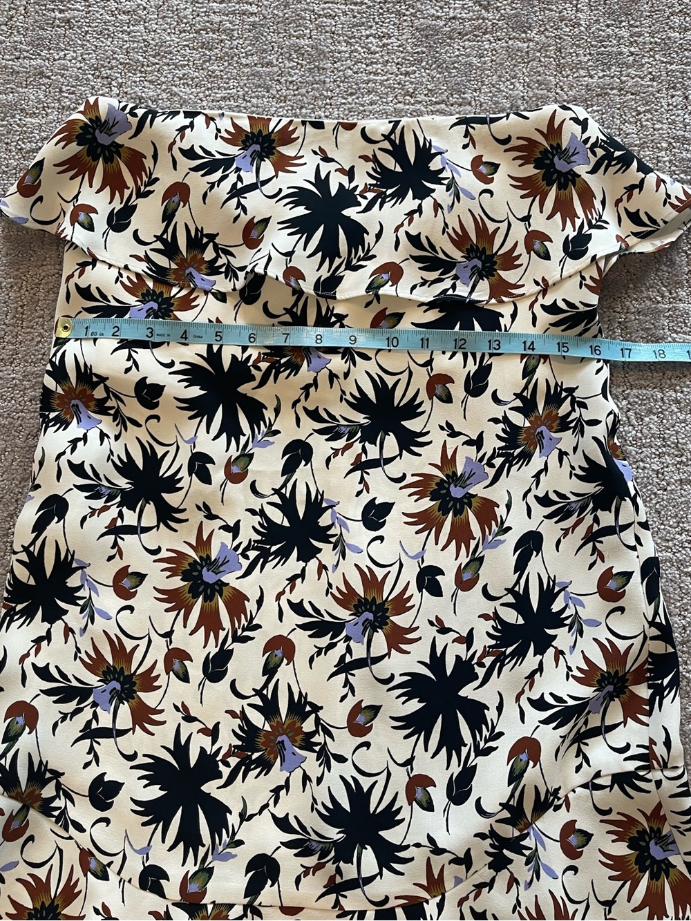 A.L.C. Romy Strapless Ruffle Mini Dress In White Floral, 100% Silk, Size 6 - Picture 5 of 16
